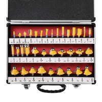 35 pièces ensemble d'embouts de routeur ensemble d'outils avec étui de transport outils de travail du bois mèches de routeur CNC fraise pour bois mèches de routeur pour bois