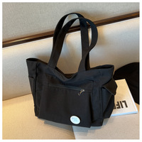 Bolsos de lona para mujer, bolsos de hombro multibolsillos de gran capacidad, bolsos de lona informales con bolsillo con cremallera para el viaje diario