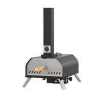Four à pizza portable sans fumée en acier inoxydable argenté réglable pour l'extérieur et le camping