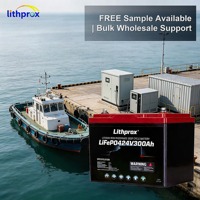 Batería Recargable LiFePO4 24V 300AH Grado A 6000+ Ciclos Profundos Marino RS485 BMS Inteligente Terminal M8 CE RoHS IP67 Servicio OEM ODM