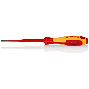 Destornillador para electricistas KNIPEX 98 20 35 SL (delgado) para tornillos de fenda, mango multicomponente aislado - Product Image 1