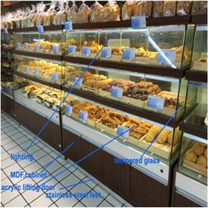 Tùy Chỉnh <span class=keywords><strong>3</strong></span> Tier Treo Tường Tủ Trường Hợp Cho Bánh Mì Bánh Trưng Bày Racks - Product Image 3