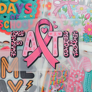 Factory Artwork Faux 3D Jesus Faith Dtf Transfers Black Women Ready To Press Healthcare Fight Breast Cancer Dtf Transfers - Product Image 2