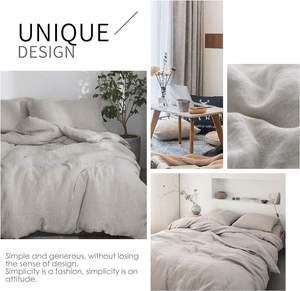 Ensemble de literie en <span class=keywords><strong>lin</strong></span> français 100% QDTEX, ensemble de <span class=keywords><strong>housse</strong></span> de <span class=keywords><strong>couette</strong></span> lavée à la pierre, ensemble de 3 pièces de housses de <span class=keywords><strong>couette</strong></span> - Product Image 6