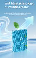 Humidificateur à roulettes électrique automatique neuf en acier inoxydable, 90L/jour, 220V, fonction unique, pour 60 m²