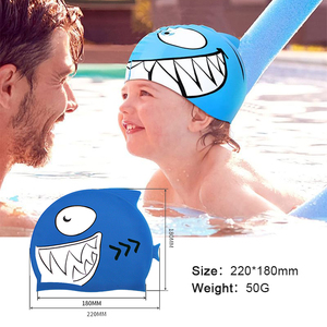 <span class=keywords><strong>Bonnet</strong></span> <span class=keywords><strong>de</strong></span> <span class=keywords><strong>bain</strong></span> imprimé en silicone pour la plage pour filles et garçons Chapeaux <span class=keywords><strong>de</strong></span> natation pour enfants avec logo personnalisé avec requins <span class=keywords><strong>de</strong></span> dessin animé - Product Image 3