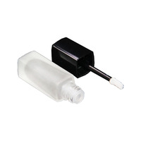 Vente en gros de tubes en verre conteneur de brillant à lèvres emballage cosmétique de rouge à lèvres tube de brillant à lèvres givré carré de 3ml avec couvercle noir