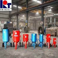 KAITECH Certifié CE Mini Pot de Sablage 200L 200kg Capacité de Stockage de Sable 0,2m Pression 0,8MPa Portable Manuel Facile à Utiliser