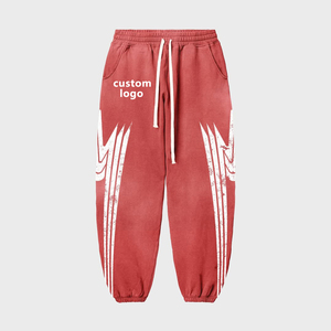 Survêtements en coton rayé épais 2025 – Qualité mi-haute, respirants, coupe ample, jambes larges, pantalons de survêtement baggy, logo personnalisé imprimé - Product Image 2