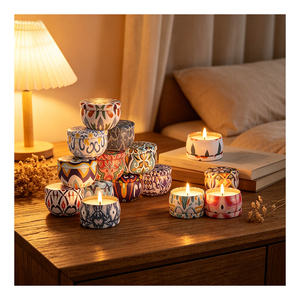 Envase de Terciopelo para Velas con Tapa Blanca Premium, Mezcla de Soja para Aromaterapia, Recuerdo de Boda, Edición de Lujo para Boutique - Product Image 6