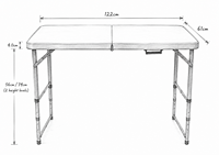 Table pliante réglable en hauteur de qualité commerciale 4FT en HDPE pour événements et traiteur