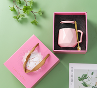 Ensemble cadeau de Noël écologique de luxe en céramique pour la maison : tasse à lait, mug à café, couvercle et cuillère pour cadeaux de mariage