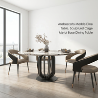 Ensemble table à manger 8 places ensemble de table à manger italienne de luxe en acier au carbone avec plateau en métal avec design rotatif en marbre noir