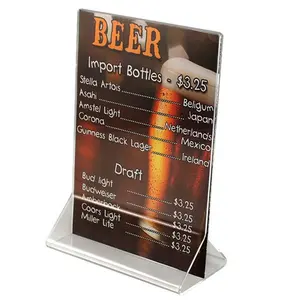Plexiglass Table Tents 4x6 Top Loading Double Sided Acrylic Sign Holder