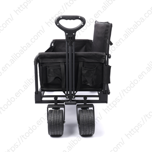 Сверхмощный 600D Оксфордский складной походный вагон-многофункциональная пляжная тележка со съемным столом, сумка-холодильник и регулируемая - Product Image 3