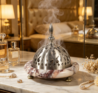 Brûleur d'encens de luxe en marbre, pierre Viola, Mabkhara Bakhoor pour table, Ramadan, Aïd, maison arabe, festival, cadeau, décoration