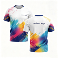 T-shirts unisexes personnalisés avec logo, en polyester, imprimés sur toute la surface, séchage rapide, pour hommes, commande en gros, prix direct usine