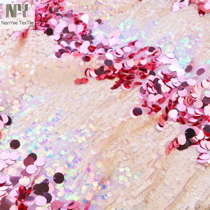 Nanyee Dệt 9 + 18Mm Màu Hồng Và Khỏa Thân Quá Khổ Đĩa Hỗn Hợp Sequin Vải Cho Mini Cami Ăn Mặc - Product Image 2