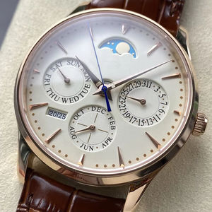 High-quality men's complex multi-function mechanical watch with sapphire <b>mirror</b> <b>leather</b> <b>strap</b> and designer logo customization - Product Image 1