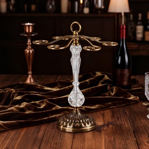 Support à verres à vin de style européen en fil de fer rond suspendu 35,5 cm, porte-gobelets de luxe rétro pour fête - Product Image 5