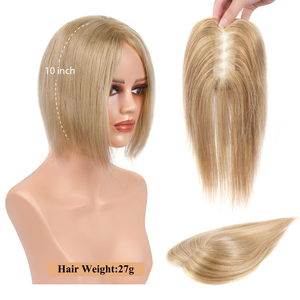 <span class=keywords><strong>Hiot</strong></span> #613 Blanco Barato Mono Top Mujeres Bang Topper cabello humano Natural Rusia Mujeres Cabello humano real Fino Transpirable Rubio Toppers - Product Image 2
