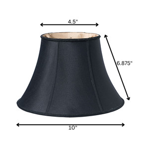 HMS 10 \ "paralume in Shantung ovale obliquo nero con fodera in bronzo eleganti cover e sfumature - Product Image 4