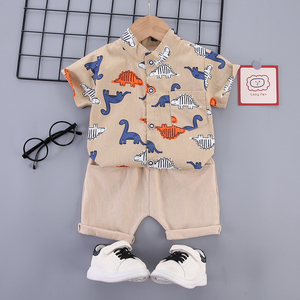 Ensemble de shorts pour bébés et garçons de 1 à 4 ans, vêtements pour enfants, chemise boutonnée, shorts, vêtements pour enfants - Product Image 3