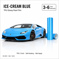 Film de protection PPF auto-cicatrisant, anti-rayures, résistant aux UV, hydrophobe, couleur TPU bleu glacé, pour atelier automobile