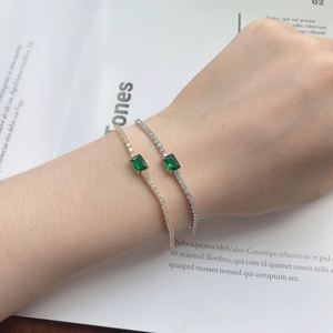 Dylam Top End 925 Sterling Silver Rhodium 18K Gold Plated Diamond 5A Cubic Zirconia Tennis <b>Bracelet</b> - Product Image 4