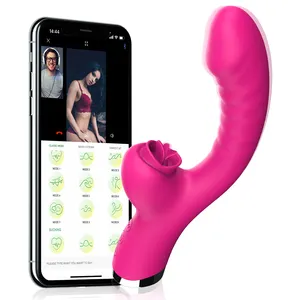 Gode vibrant pour le léchage de la langue 2 en 1 Jouets sexuels pour adultes Télécommande pour femmes Stimulateur du point G et du clitoris avec 9 modes de léchage