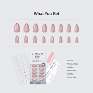 Uñas Postizas Cortas de Almendra de Alta Calidad con Diseño 3D, Venta al por Mayor, Uñas de Gel Suave Rosa Ojo de Gato Hechas a Mano, Kit de Uñas a Presión para Proveedores - Product Image 2