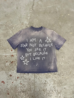 T-shirt pour homme en coton 100% avec impression graphique, coupe ample et carrée, manches courtes, effet délavé vintage et déchiré, personnalisé par le fabricant