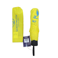 Parapluie de poche pliable en 3 sections jaune vif personnalisé, style chinois, avec étui, imperméable, pour adultes, soleil, pluie, voyage