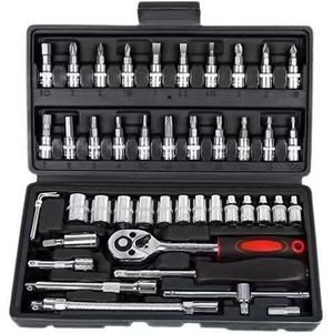 Juego de herramientas de reparación de automóviles profesional al por mayor de fábrica 46 piezas con llaves de vaso y trinquetes para el mantenimiento del automóvil - Product Image 1