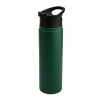 Bouteille d'eau sportive isolée sous vide en acier inoxydable de 22 oz (680 ml) avec couvercle à rabat et poignée de transport