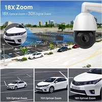 Cámara IP PTZ POE 4K 3-7MP para Exteriores, con Zoom Óptico de 18x, Motorizada, con Seguimiento Automático de Personas y Detección Humana