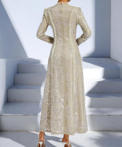 Abito da Sera di Lusso Modesto <span class=keywords><strong>con</strong></span> Paillettes Abaya Argento Dubai Vestito Maxi Musulmano Lungo da Festa per il Ramadan Abbigliamento di Design ODM - Product Image 3