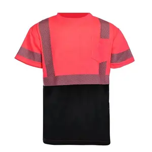 Short Sleeve Workwear Ansi Class 2 High Visibility Pink Hi Viz Safety T Shirts