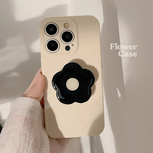 เคสโทรศัพท์ TPU กันกระแทกสำหรับ17/15 <span class=keywords><strong>Pro</strong></span> <span class=keywords><strong>Max</strong></span> พร้อมดีไซน์ลายดอกไม้สไตล์อินสตาแกรมและที่จับแบบตัวยึด - Product Image 1