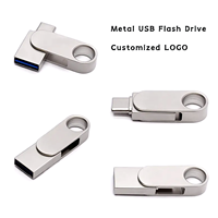Clé USB Type C 2 en 1 rotative en métal OTG avec logo personnalisé, vente en gros, plusieurs capacités