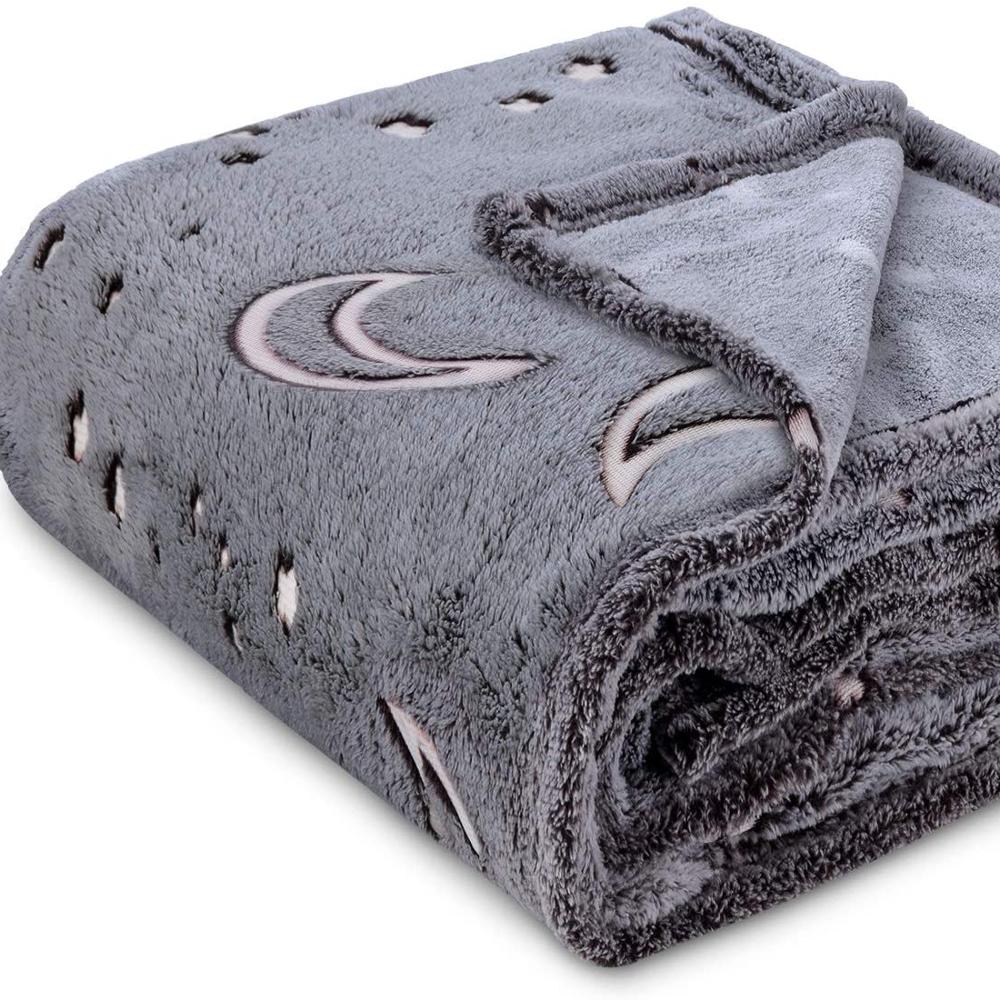 OEM светящееся в темноте одеяло со звездами, вязаное Коралловое флисовое светящееся одеяло