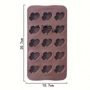 Moule en silicone double cœur pour chocolat, outils de cuisine, savon, bacs à glaçons, série cadeau Saint-Valentin OEM/ODM - Product Image 2