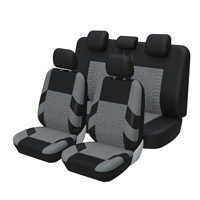 Fundas de Asiento de Coche de Tela Gris y Negra, Protectores Universales Lavables y Compatibles con Airbag para Todas las Estaciones