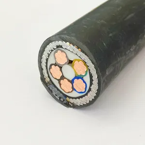 Cable de alimentación aislado de PVC, alambre de acero blindado, 0,6/1KV VDE NYY cobre de 4 núcleos 95mm2 SWA