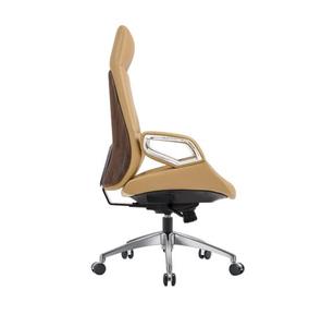 Silla de Oficina Ergonómica de Cuero Ajustable de Estilo Ejecutivo Moderno al Mejor Precio, con Marco de Acero Inoxidable, Giratoria y Resistente - Product Image 2