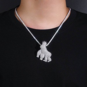 Oferta Especial: Colgante de Moissanita con Diamantes Estilo Hiphop, Joyería Fina para Uso Diario y Ocasiones Especiales, Disponible al Mejor Precio - Product Image 1