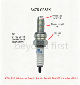 หัวเทียน<span class=keywords><strong>รถ</strong></span>จักรยานยนต์ NGK 3478 CR8EK อะไหล่เครื่องยนต์สำหรับ KTM 950 Adventure Suzuki Bandit Benelli <span class=keywords><strong>TRK502</strong></span> Yamaha MT-03 - Product Image 2