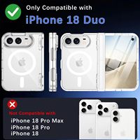 Coque de protection pour Iphone Duo, protection de charnière, protection d'écran en verre trempé intégrée, magnétique transparente pour Iphone Duo