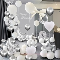 Set Dekorasi Pesta Balon Latar Belakang Adegan Selamat Ulang Tahun Perlengkapan Hiasan Dinding Suasana Mewah untuk Perayaan