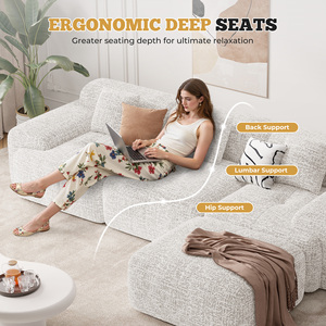 Sofá Cama Modular Moderno en Forma de L, Relleno de Esponja Chenille, Diseño Convertible, Duradero y Ecológico - Product Image 3